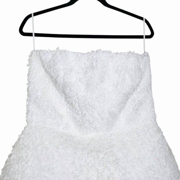 Nadine Merabi Maisy White 3D Floral Applique Corset Strapless Mini Dress XL - Picture 6 of 14
